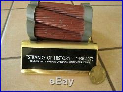 GOLDEN GATE BRIDGE Original Suspender Cable- + METAL Base + MEDALLION / Coin