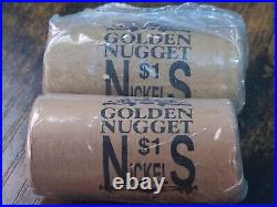 GOLDEN NUGGET Fremont Vegas NICKEL Half-Roll 1950/60s VERY Rare VERY Collectible