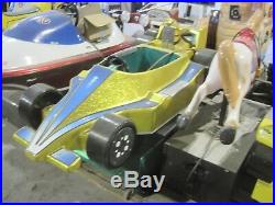 GOLD coin operated Racing Car, Formula 1 Indy 500 Grand Prix Kiddie Ride