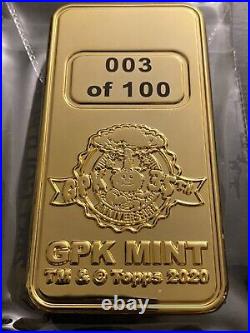 Garbage Pail Kids 35th Gold Bar Coin Officially Licensed Topps 24KT #003/100