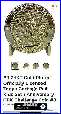 Garbage Pail Kids Challenge Coin #2 & #3 24k Gold Plated Topps Licensed #/35