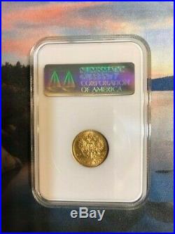Genuine 1904 Gold Coin 5 Rouble Graded Ngc Ruble Russian Empire Antique Russia