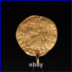 Genuine Ancient Byzantine Empire Gold Solidus Coin of Justinian I Circa 518-527