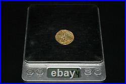 Genuine Ancient Middle Eastern Islamic Gold Dinar Coin Circa 1196-1218 AD