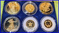 Gold America's 6 Pc Rare Coin Tribute Proof Collection 24Kt gold clad Bronze