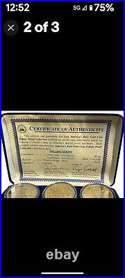 Gold America's 6 Pc Rare Coin Tribute Proof Collection 24Kt gold clad Bronze