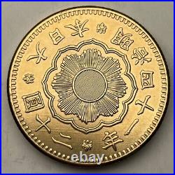 Gold Coin, 1908, 20 yen antique very good cllection Replica from Japa