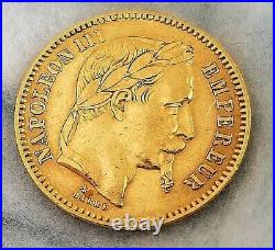 Gold Coin, France, Napoléon III, 20 Francs, 1862 collectible KM#801.2