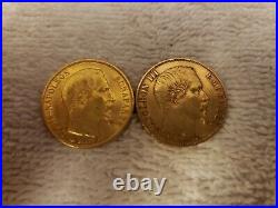 Gold Coins- 20 Franc Napoleon III-Lot of Two(2) Collectible-Numismatic-Bullion
