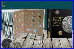 Gold Collection of Georgian Coins Book with 24 Ancient COPY Souvenir Coins Rare