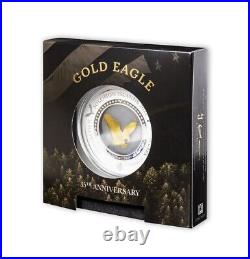 Gold Eagle Coin Collectible 2oz Silver With Gold Insert