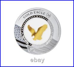 Gold Eagle Coin Collectible 2oz Silver With Gold Insert