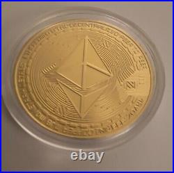 Gold Etherium Coin Real Life Cryptocurrency Representation Blockchain Gas proxy