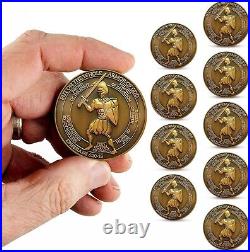 Gold Plated Christian Challenge Coins 10pc Set for Bible Study & Reflection