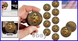 Gold Plated Christian Challenge Coins 10pc Set for Bible Study & Reflection