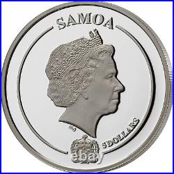 Golden Flower Collection Strelitzia. Samoa 5$ 2023 99,9% Silver Coin 3D flowe