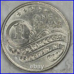 Golden Nugget $1 One Dollar Casino Gaming Silver Token Coin Las Vegas