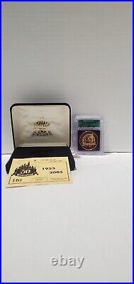 Graded Disneyland 50th Anniversary 24k Gold Overlay Medallion #0890