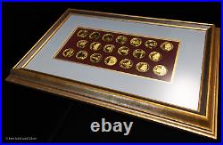 Great American Landmarks Collection 20 Gilded Sterling Silver Rounds in Frame