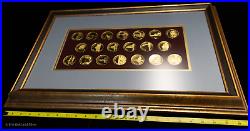 Great American Landmarks Collection 20 Gilded Sterling Silver Rounds in Frame