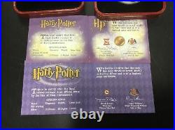 HARRY POTTER with WAND 1/25oz GOLD COIN & SILVER COIN LIMITED EDITION SET