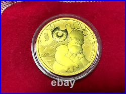 HOMER SIMPSON 1 oz GOLD COIN 2020 2019 100 dollars Tuvalu 100$ The Simpsons DOH