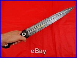 HUGE ANTIQUE DAGGER RUSSIAN CAUCASIAN GOLD DECORATED KINDJAL SWORD silver coins