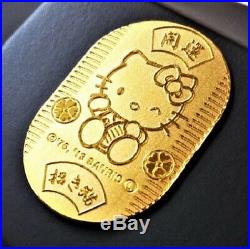 Hello Kitty 24k Koban Pure Gold Maneki Neko Cat Sanrio 10g Limited Coin Rare
