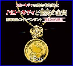 Hello Kitty and Amber Gold Coin Jewelry pure gold coin pendant