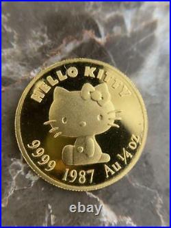 Hello Kitty pure gold coin 1/4oz Made in 1987 Limited production SANRIO K24