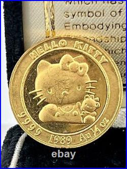 Hello Kitty pure gold coin 1/4oz Made in 1989 Limited Rare year SANRIO
