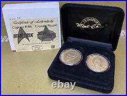 Highland Mint Star Trek Gold Coins Captain Kirk & Captain Picard #0155/1000 1997