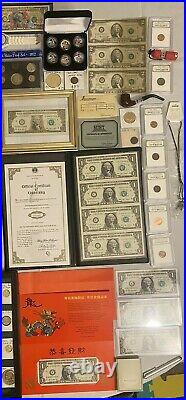 Huge Estate Lot Silver+ Gold Coins, Uncuts, Many Collectibles, Worth $1000, 122