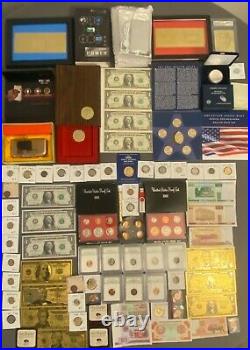 Huge Estate Lot, Silver+gold Coins, Uncut Bills, Many Collectibles, Worth $1000+++++