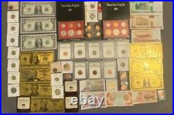 Huge Estate Lot, Silver+gold Coins, Uncut Bills, Many Collectibles, Worth $1000+++++