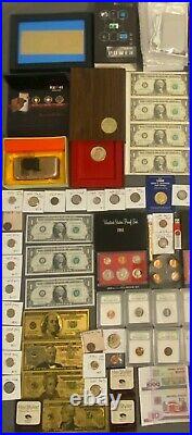 Huge Estate Lot, Silver+gold Coins, Uncut Bills, Many Collectibles, Worth $1000+++++