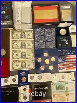 Huge Estate Lot, Silver+gold Coins, Uncut Bills, Many Collectibles, Worth $1000+++++