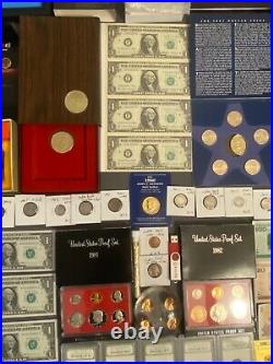 Huge Estate Lot, Silver+gold Coins, Uncut Bills, Many Collectibles, Worth $1000+++++