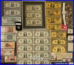 Huge Estate Lot, Silver+gold Coins, Uncut Bills, Many Collectibles, Worth $1400+#125