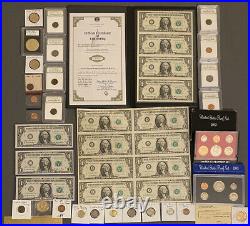 Huge Estate Lot -silver+gold Coins, Uncut Bills, Many Collectibles, Worth $900, 116