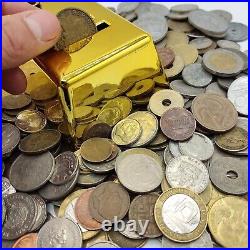 Impressive 2 lb. Coin Collection with Ancient Currency & Stylish Storage Ingot