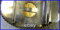 #J7 Sterling Silver Belt Buckle With 1926 $10 Ten Dollar Gold USA Coin
