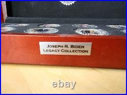 Joe Biden Bradford Exchange Legacy set 8 coin Silver & Gold plate withbox