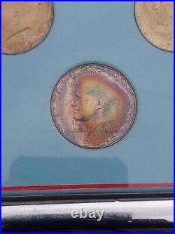 John F. Kennedy Commemorative Stamp & coin collection with rainbow tone