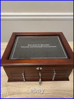 John F Kennedy Golden Anniversary Collection Coin Display Wooden Box Brand New