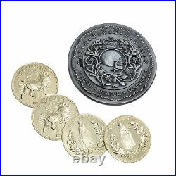 John Wick 2 Blood Oath Marker & 4 Gold Continental Coins Set Life Size Props NEW