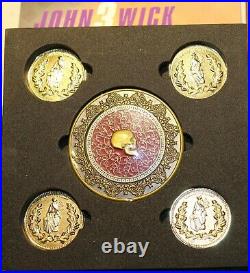 John Wick 3 Arabic Blood Oath Marker Set Life Size Prop Replica + 4 Gold Coins