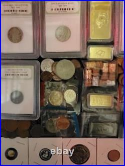 Junk Drawer Flea Market Lot Gold Silver Coins Baseball Cards C38 Wow