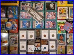 Junk Drawer Flea Market Lot Gold Silver Coins Baseball Cards C63 Wow