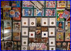 Junk Drawer Flea Market Lot Gold Silver Coins Baseball Cards C63 Wow